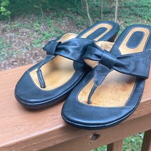 Born black leather sandals